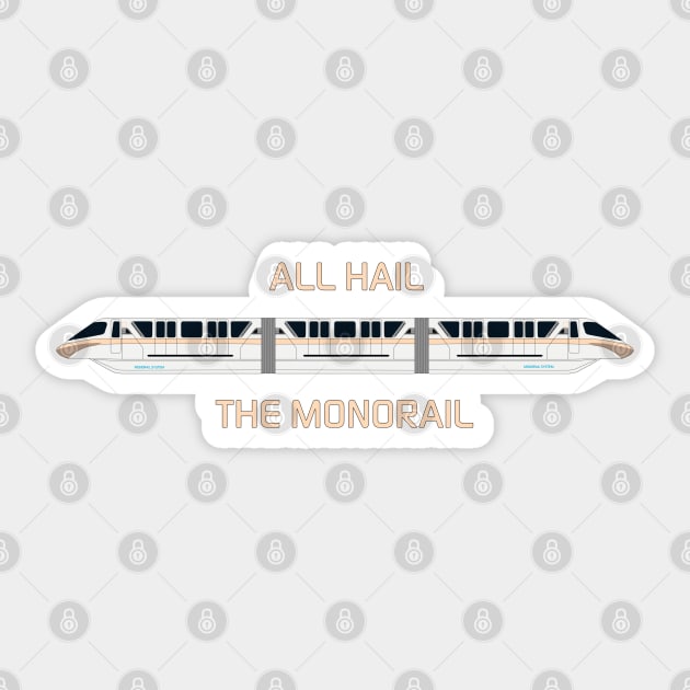 All Hail the Peach Monorail Sticker by Enzwell